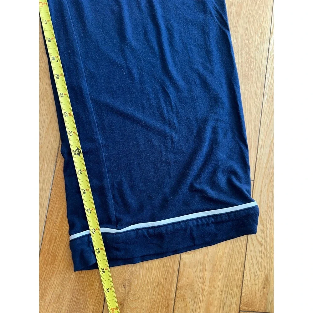J. Crew Men's Navy Blue Pajama Set Long Sleeve Shirt Drawstring Pants Size M
